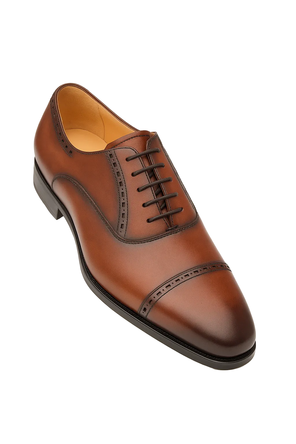Amaro Leather Cap Toe Cognac By Mezlan Made In Spain Brand