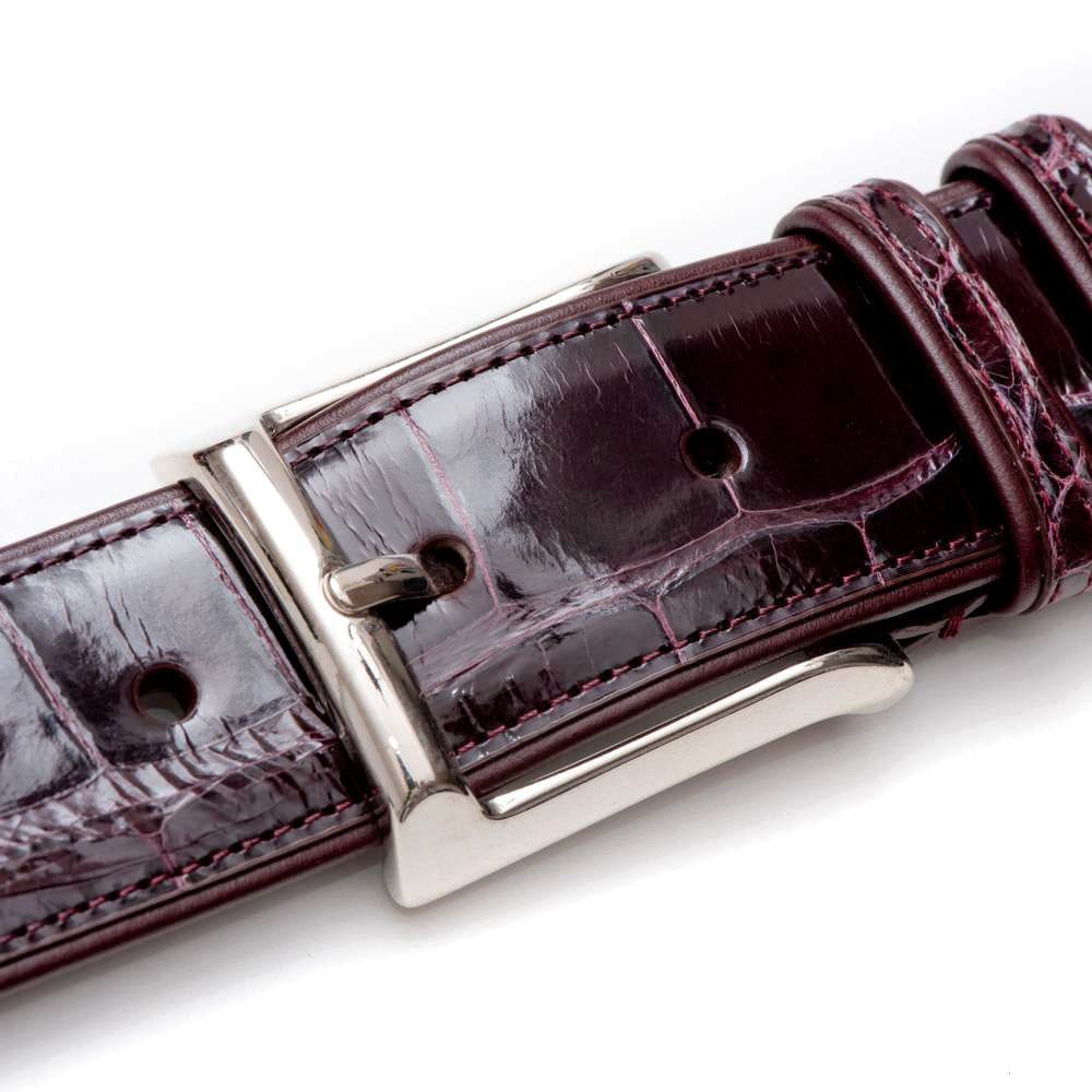 Mezlan Alligator Belt Burgundy (AO7907)