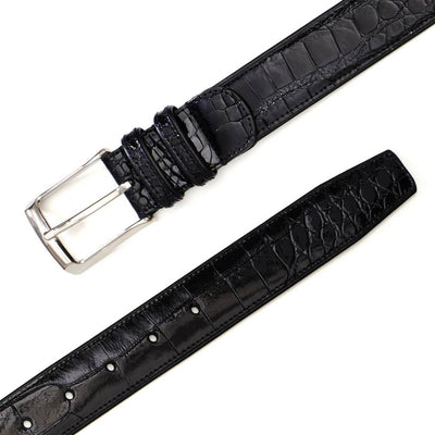Mezlan Genuine Alligator Belt Black (AO7907)