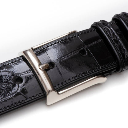 Mezlan Genuine Alligator Belt Black (AO7907)
