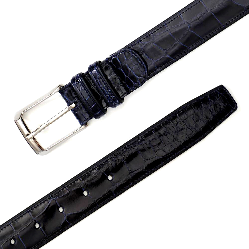 Mezlan Genuine Alligator Belt Blue (AO7907)