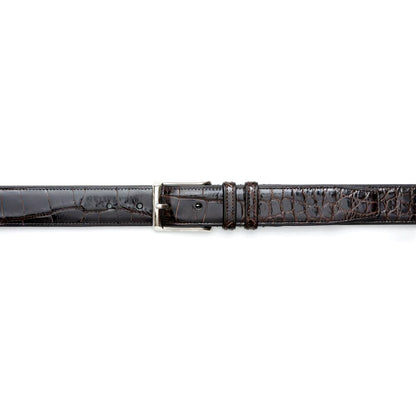 Mezlan Genuine Alligator Belt Dark Brown (AO7907)