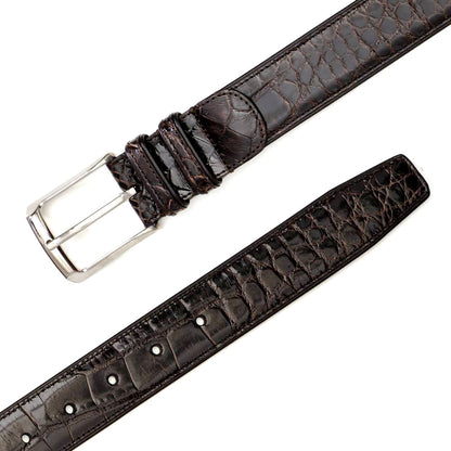 Mezlan Genuine Alligator Belt Dark Brown (AO7907)