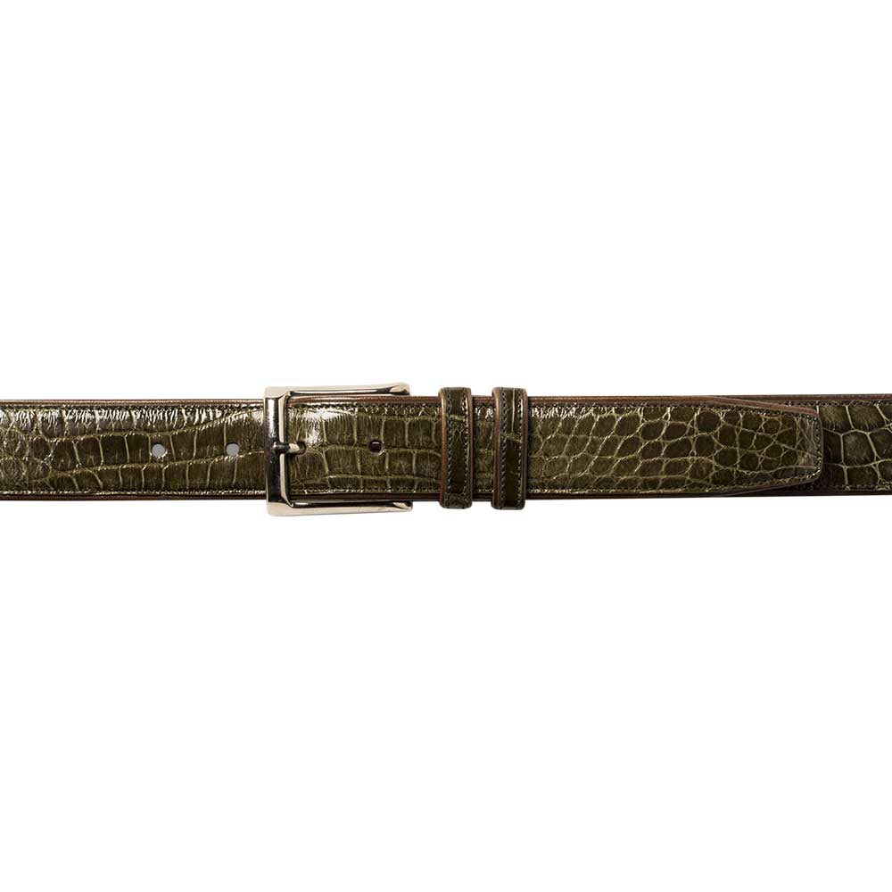 Mezlan Genuine Alligator Belt Olive (AO7907)