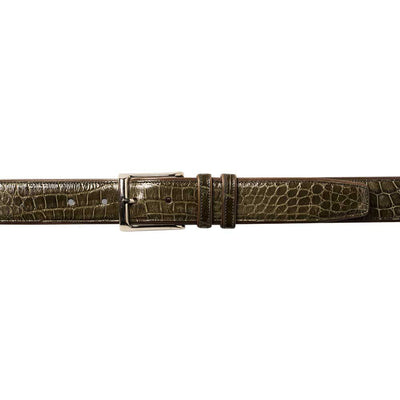 Mezlan Genuine Alligator Belt Olive (AO7907)