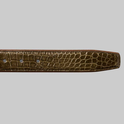 Mezlan Genuine Alligator Belt Olive (AO7907)