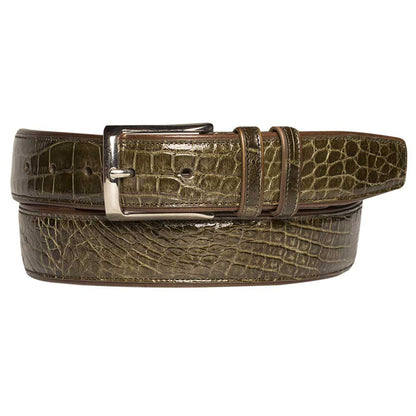 Mezlan Genuine Alligator Belt Olive (AO7907)