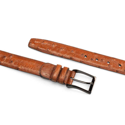 Mezlan Ostrich Skin Belt Brandy (AO8146)