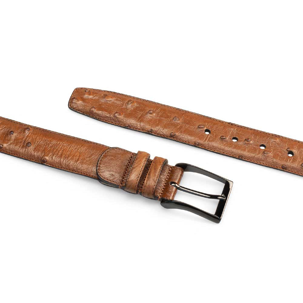 Mezlan Ostrich Skin Belt Brandy (AO8146)