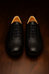 Mens Mezlan Luka Calf & Deerskin Sneaker in Black