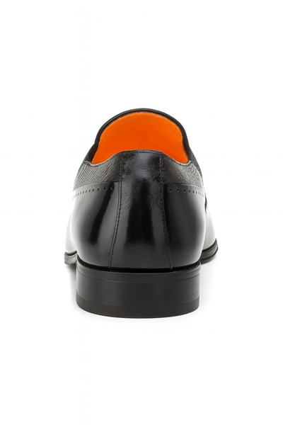Mezlan Black Deerskin and Calf leather Slip-on for men 7   - from alligatorwarehouse.com