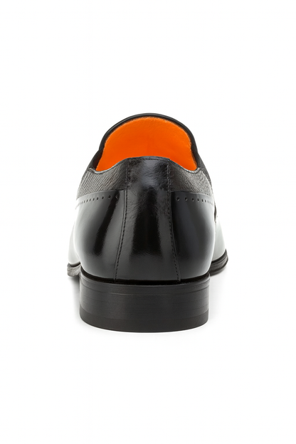 Mezlan Black Deerskin and Calf leather Slip-on for men
