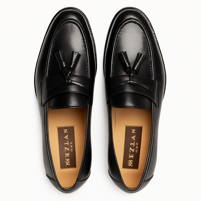Mens Mezlan Santander Classic Tassel Loafer Dress Shoe in Black - LAST CALL 10.5,11 5   - from alligatorwarehouse.com