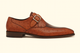 Mezlan Men's Genuine Full Quill Ostrich Leg Monk Brown  Strap Shoes
