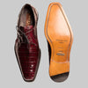 Mezlan Burgundy Crocodile Shoes Men Plain Toe Anderson 2   - from alligatorwarehouse.com