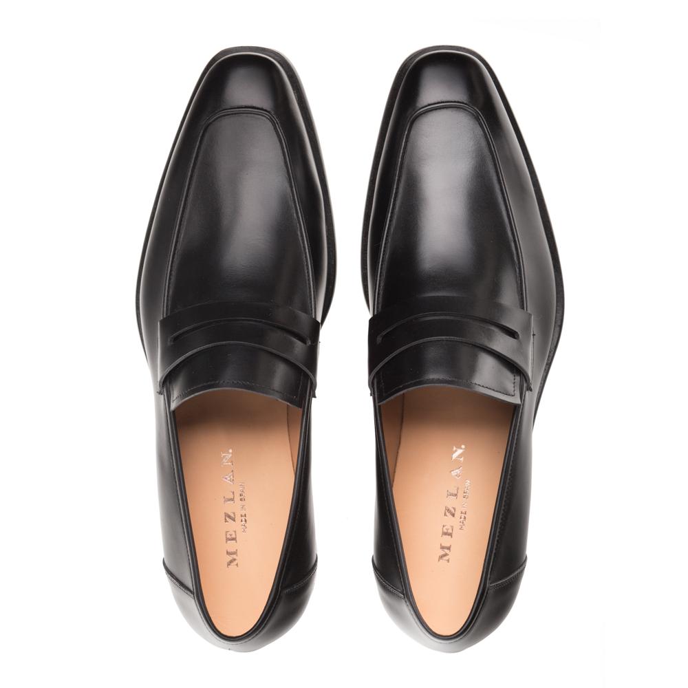 Mezlan Calfskin Penny Loafers Black (E20243)