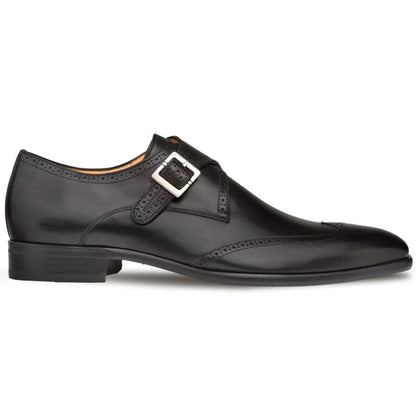 Mezlan Forest Wingtip Monkstrap Shoes Black (9268)