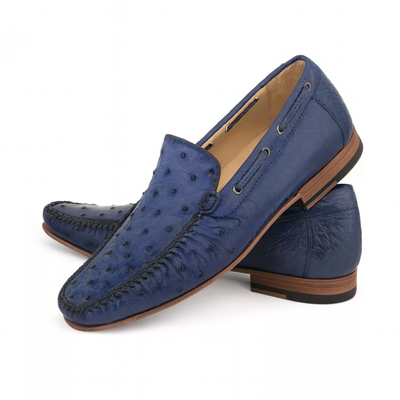 Mezlan Jean Genuine Ostrich Dress Moccasin 8   - from alligatorwarehouse.com