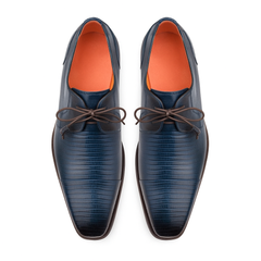 Lizard Skin Tassel Derby in Blue for men By Mezlan Made In Spain Brand