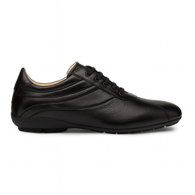 Mens Mezlan Luka Calf & Deerskin Sneaker in Black 1   - from alligatorwarehouse.com