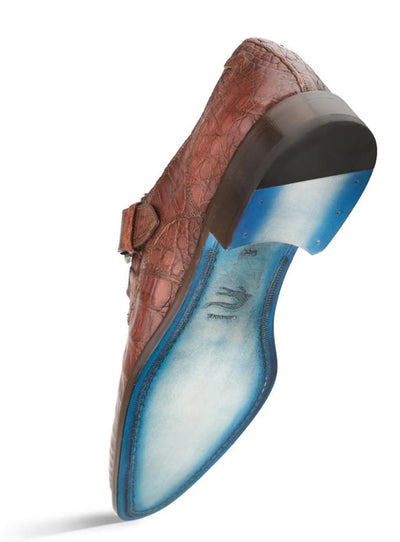 J Toe Cowboy Boots - J Toe Western Boots - Mezlan Men's Crocodile Buckle Shoes Sport Brown Magnus 3   - from alligatorwarehouse.com