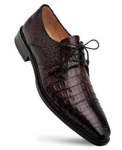 Mezlan Mens Shoes Crocodile Burgundy Derby Captoe Shoes 1   - from alligatorwarehouse.com