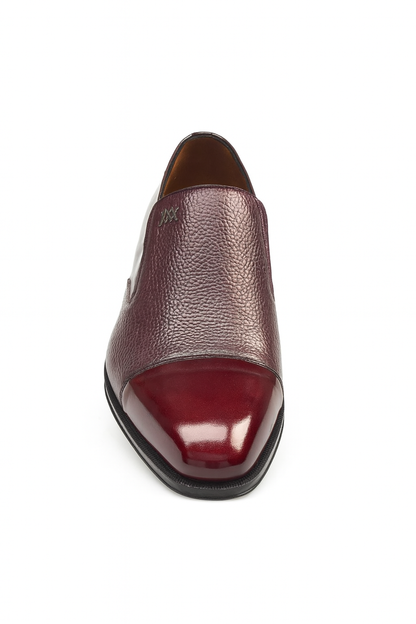Mezlan Milani Burgundy Calfskin & Deerskin Men’s Classic Dress Slip On