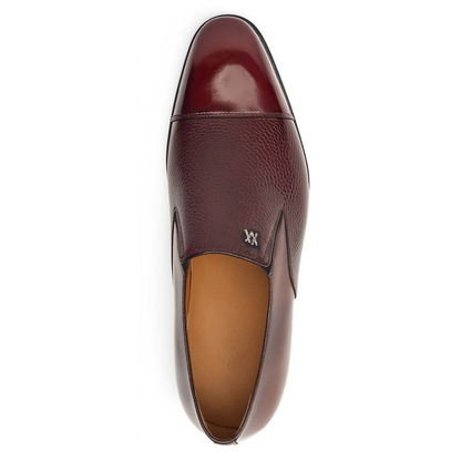 Mezlan Milani Burgundy Calfskin & Deerskin Men’s Classic Dress Slip On
