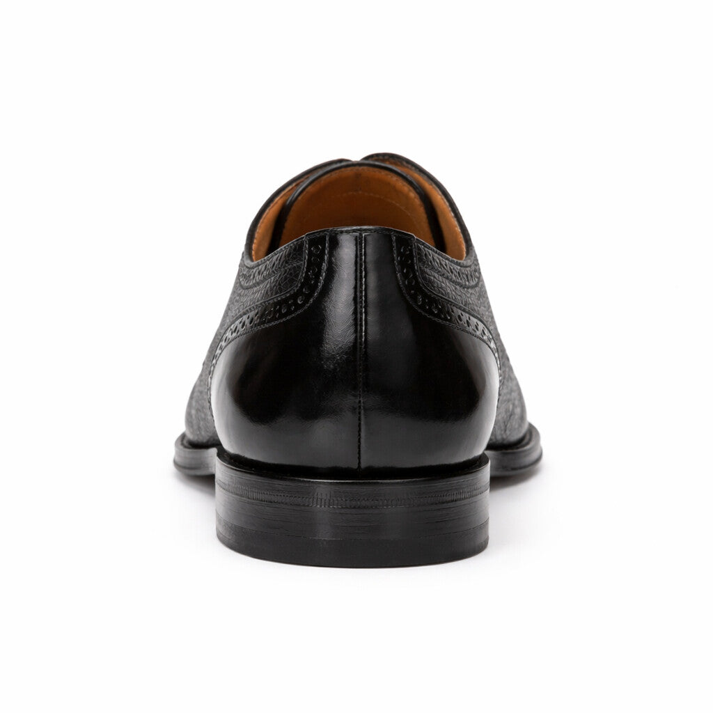 Mens Mezlan Murino Calf & Deerskin Cap Toe Dress Shoe in Black