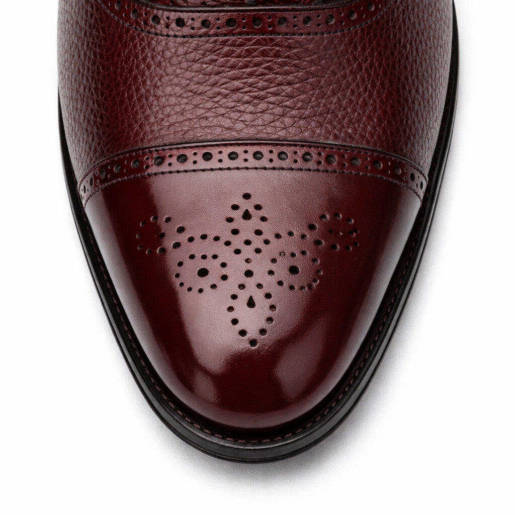 Mens Mezlan Murino Calf & Deerskin Cap Toe Dress Shoe in Black