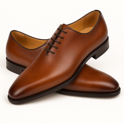 Mens Mezlan Pamplona Calfskin Plain Toe Dress Shoe in Cognac 2   - from alligatorwarehouse.com