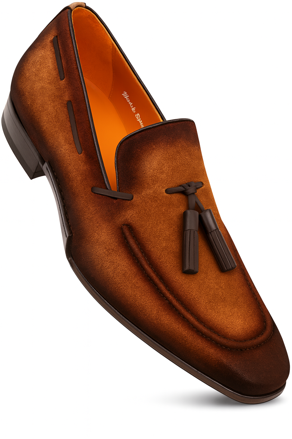 Men's Pavese Sport Hand-Burnished Suede Tassel Slip-On Shoes By Mezlan Made In Spain Brand