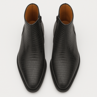 Peninsula Lizard Emblem Boot Black By Mezlan Made In Spain Brand 8   - from alligatorwarehouse.com