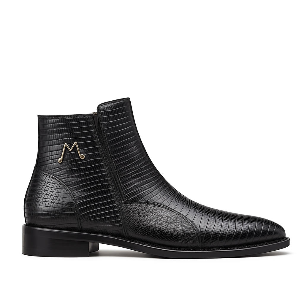 Peninsula Lizard Emblem Boot Black By Mezlan Made In Spain Brand