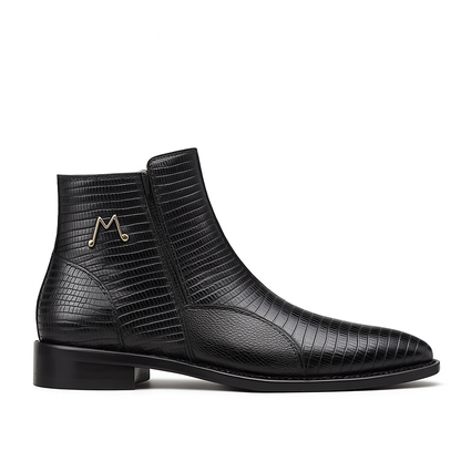 Peninsula Lizard Emblem Boot Black By Mezlan Made In Spain Brand