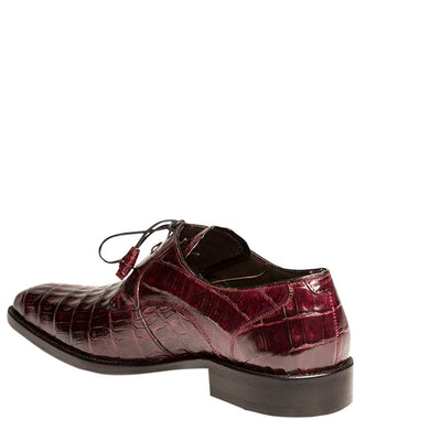 Mens Mezlan Anderson Caiman Crocodile Dress Shoe in Burgundy 7   - from alligatorwarehouse.com