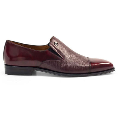 Mezlan Milani Burgundy Calfskin & Deerskin Men’s Classic Dress Slip On 1   - from alligatorwarehouse.com