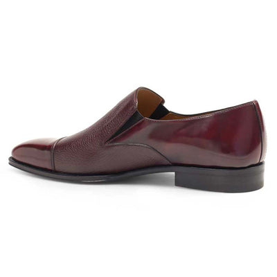Mezlan Milani Burgundy Calfskin & Deerskin Men’s Classic Dress Slip On 3   - from alligatorwarehouse.com