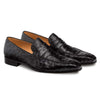 Mezlan Lisbon Black Genuine Ostrich Men’s Classic Slip On 4   - from alligatorwarehouse.com