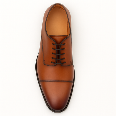 Mens Mezlan Republic Calfskin Cap Toe Blucher Dress Shoe in Tan 4   - from alligatorwarehouse.com