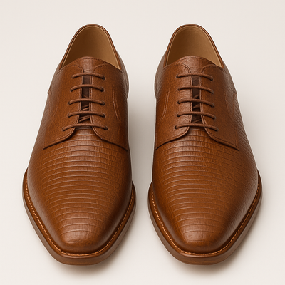 Mens Mezlan Pegaso Lizard Dress Shoe in Tan 5   - from alligatorwarehouse.com