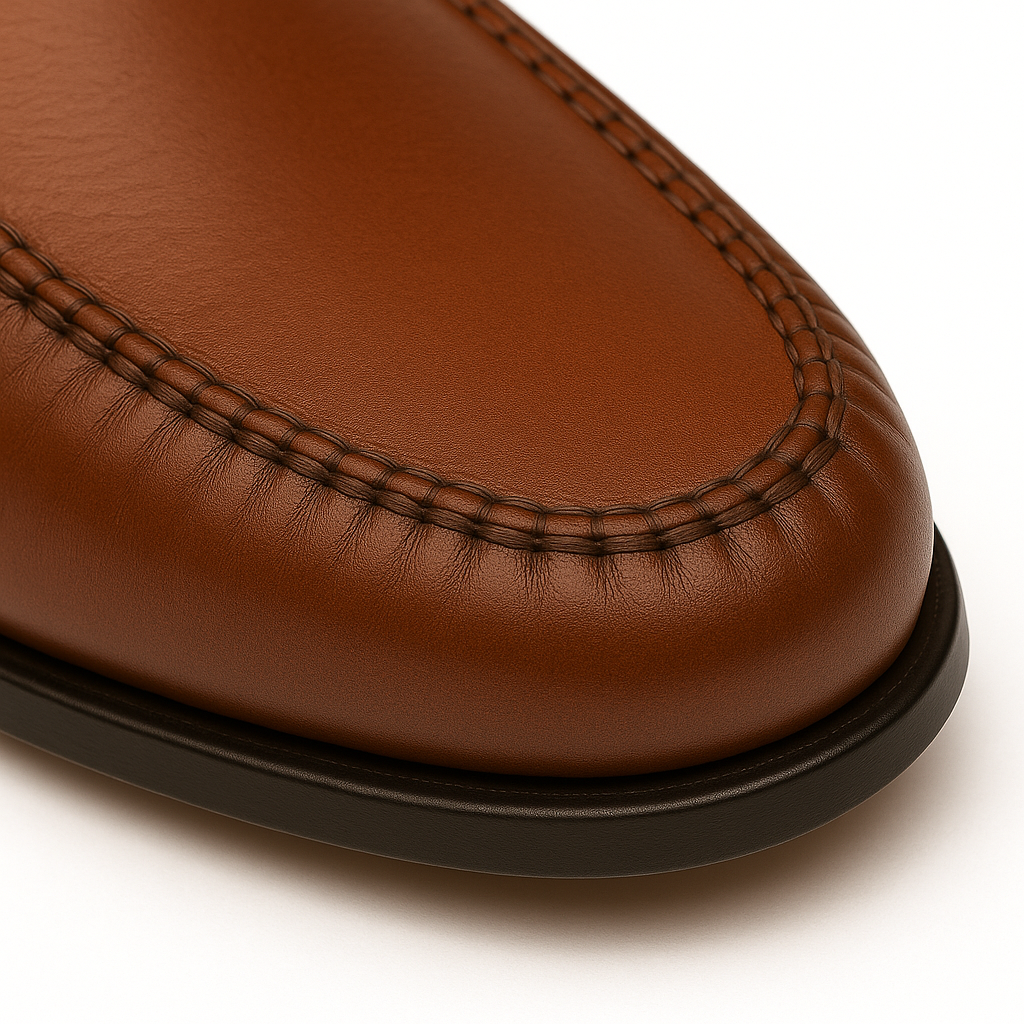 Mens Mezlan Brussels Metal Ornament Calfskin Loafer Dress Shoe in Tan