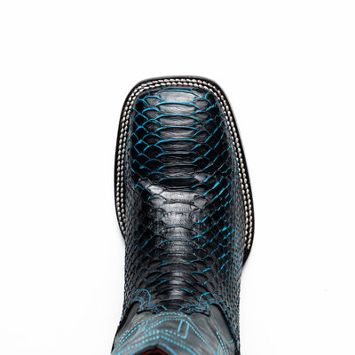 Marco Di Milano Missouri Black / Blue Python Square Toe Cowboy Boots 5   - from alligatorwarehouse.com