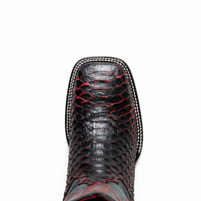 Marco Di Milano Missouri BlackCherry Python Square Toe Cowboy Boots 6   - from alligatorwarehouse.com