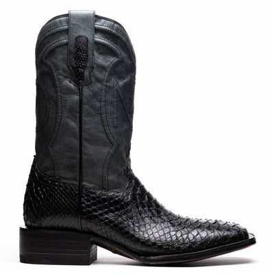 Marco Di Milano Missouri Black Python Square Toe Cowboy Boots 2   - from alligatorwarehouse.com