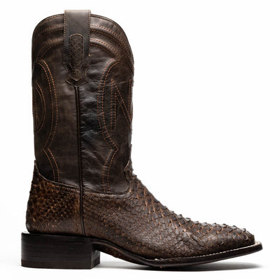 Marco Di Milano Missouri Brown Python Square Toe Cowboy Boots 2   - from alligatorwarehouse.com