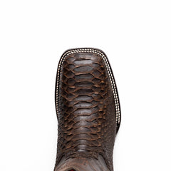 Marco Di Milano Missouri Brown Python Square Toe Cowboy Boots