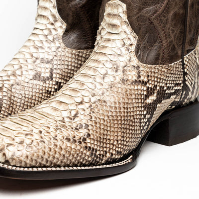 Marco Di Milano Missouri Natural Python Square Toe Cowboy Boots 4   - from alligatorwarehouse.com