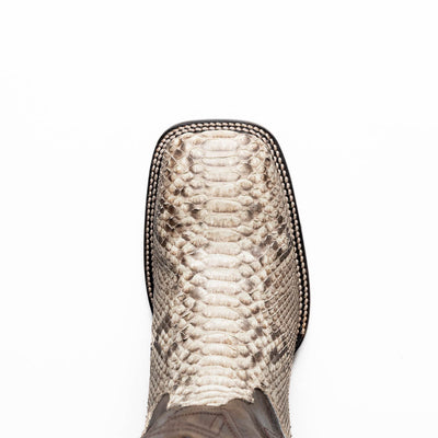 Marco Di Milano Missouri Natural Python Square Toe Cowboy Boots 6   - from alligatorwarehouse.com