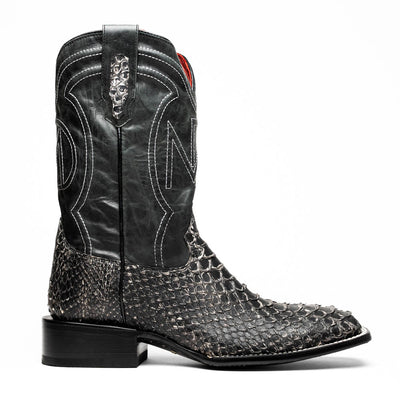 Marco Di Milano Missouri Stone White Python Square Toe Cowboy Boots 2   - from alligatorwarehouse.com